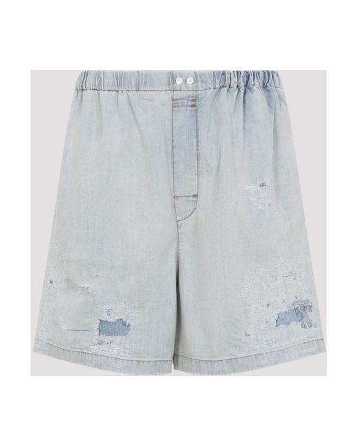 Acne Blue Denim Shorts for men