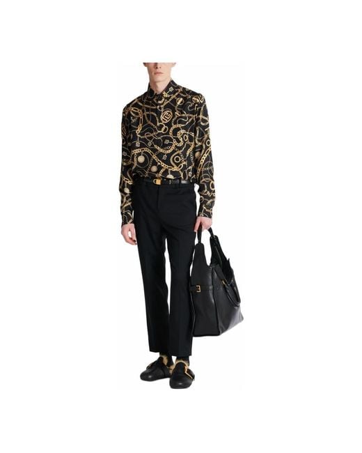 Balmain Straight Trousers in het Gray voor heren