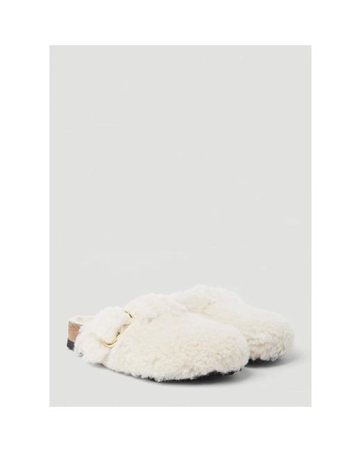 Birkenstock White Slippers