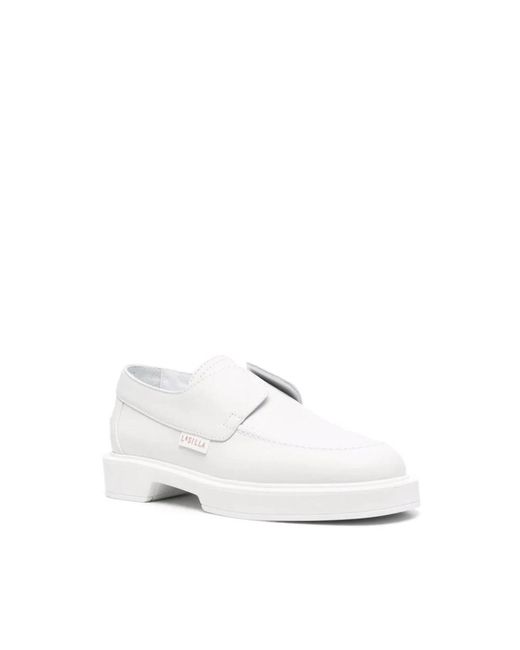 Le Silla White Loafers