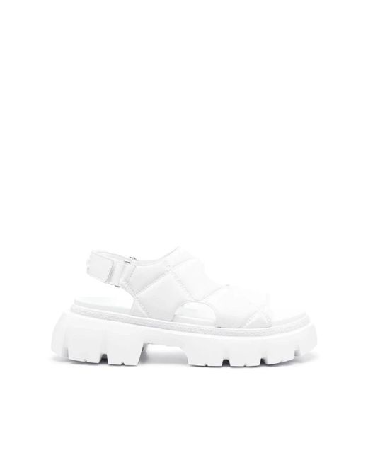 Sandalias blancas acolchadas planas Karl Lagerfeld de color White