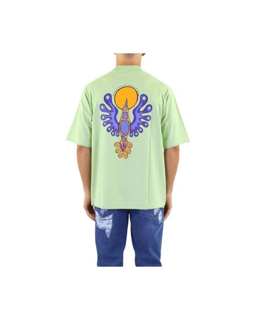 Marcelo Burlon Sunset Bird Dubbele Zoom Tee in het Green voor heren