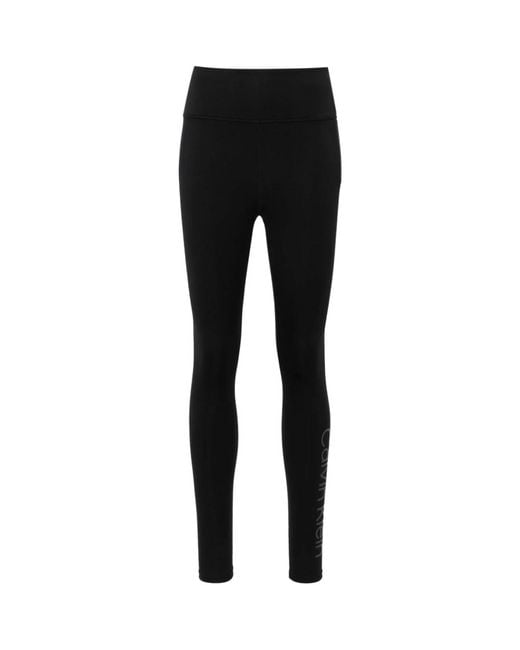Leggings deportivos negros con estampado del logotipo Calvin Klein de color Black