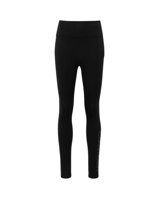 Calvin Klein Black Sportliche schwarze leggings mit logo-print