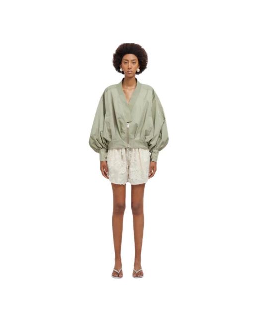 WEILI ZHENG Green Bomber Jackets