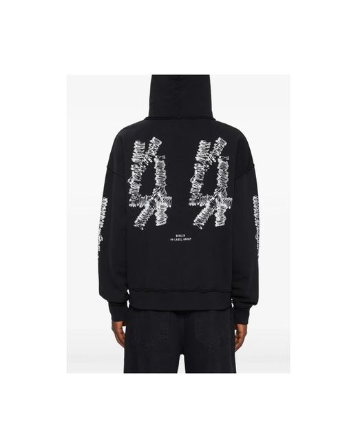 44 Label Group Black Hoodies for men
