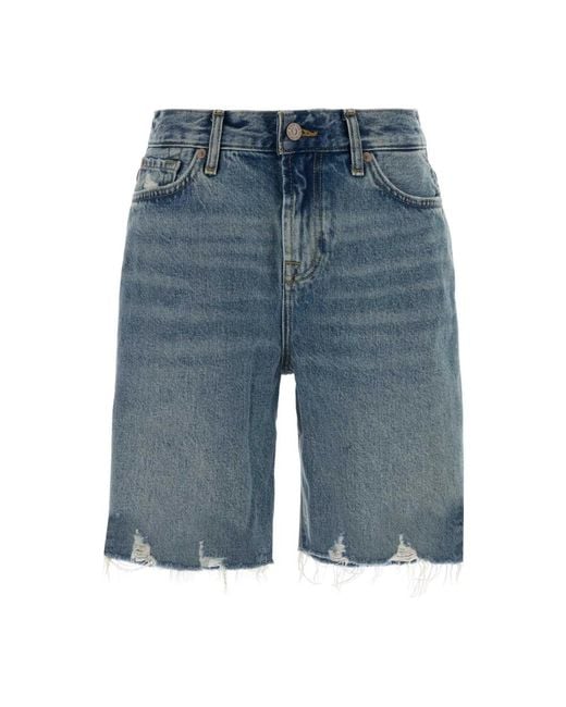 7 For All Mankind Blue Denim Shorts