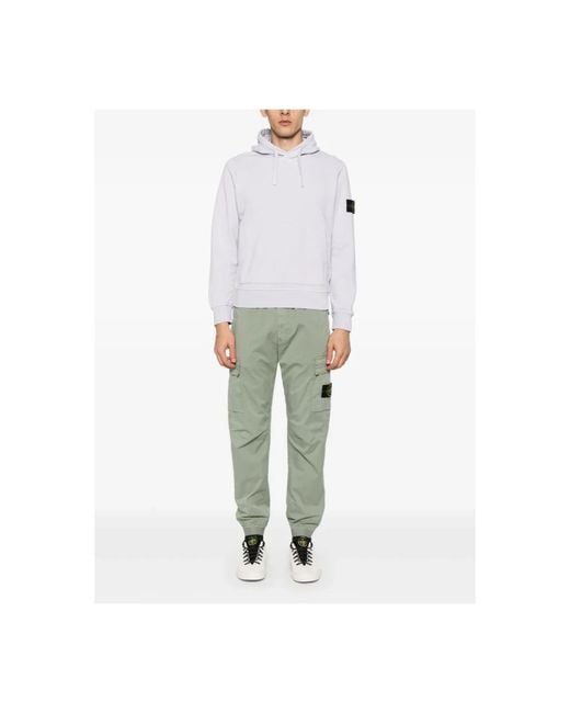 Stone Island Green Straight Trousers for men