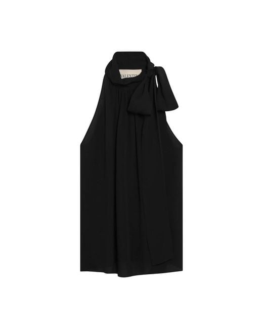 Valentino Garavani Black Sleeveless Tops