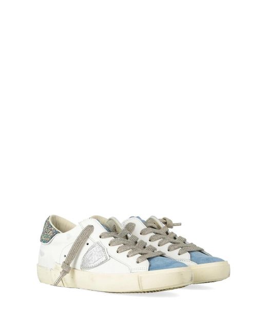Philippe Model Schoenen ,Wit ,Leer Prsx Sneaker in het White