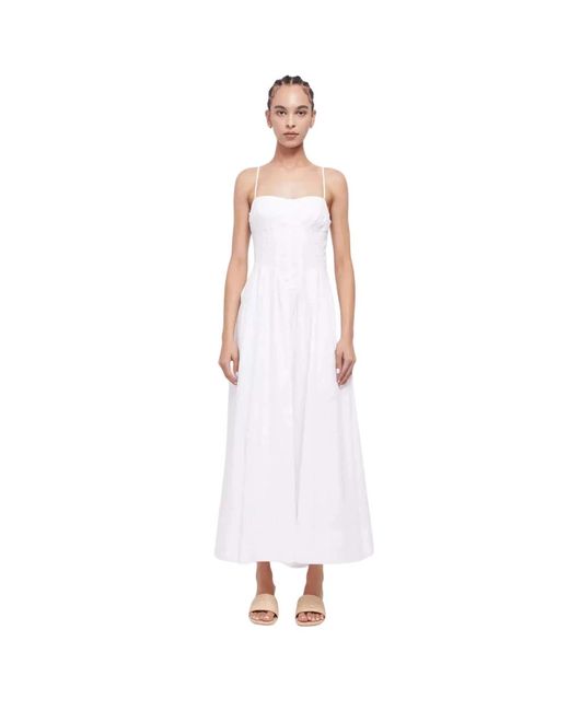 Jonathan Simkhai Kleedjes ,Wit ,Katoen Witte Kittiya Jurk Flared Midi Stijl in het White