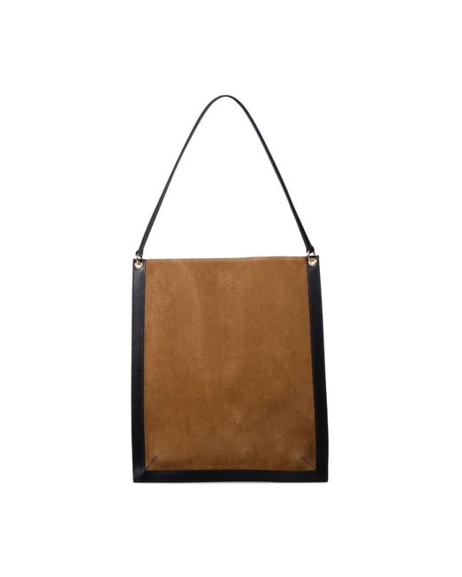 Wandler Bruine Leren Handtas Met Drukknoopsluiting in het Brown