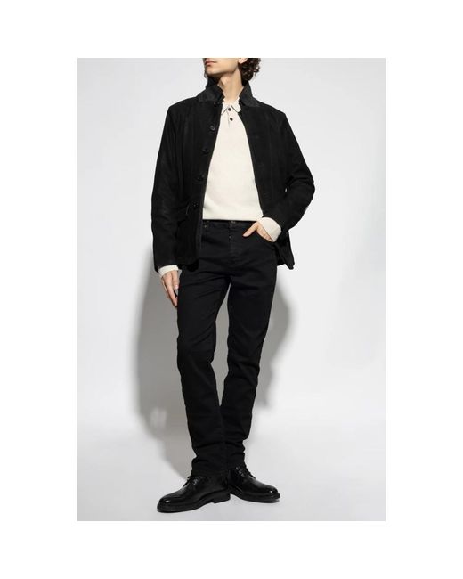AllSaints Jassen ,Zwart ,Leer Jas Survey in het Black voor heren