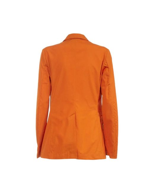 Aspesi Jassen ,Oranje ,Katoen Katoenen Poplin Enkellange Blazer in het Orange
