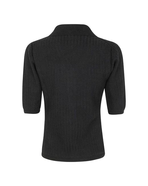 Filippa K Black Kragen Cardigan Kurzarm Pullover