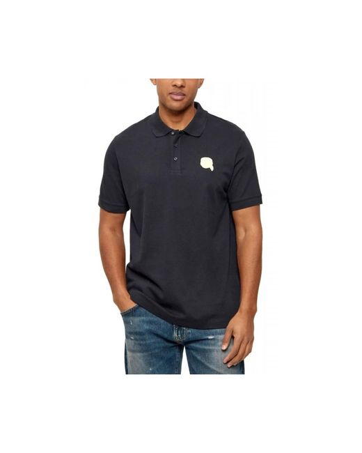 Karl Lagerfeld Black Polo Shirts for men