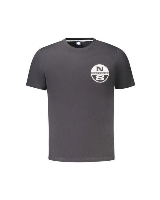North Sails Tops ,Grijs ,Katoen Zwart Katoenen T-Shirt in het Black voor heren