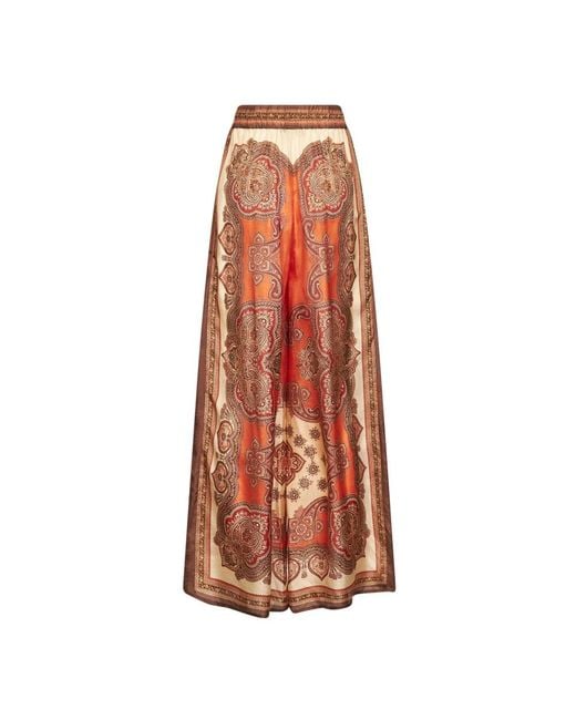 Zimmermann Orange Wide Trousers