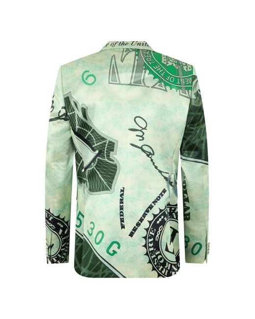Moschino Green Double Breasted Suits for men