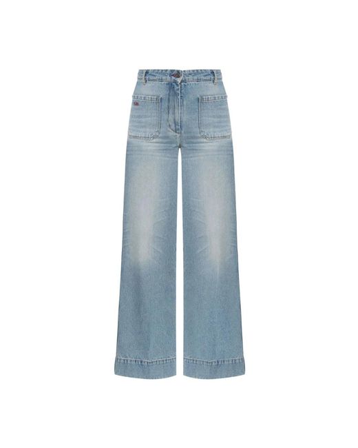 Victoria Beckham Blue Wide Jeans