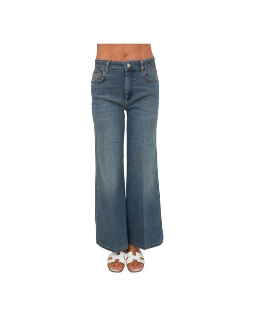 Marella Mlswlcrop Wijde Cropped Jeans in het Blue