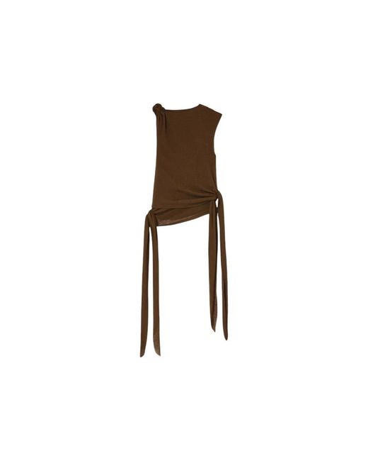 Ganni Brown Sleeveless Tops