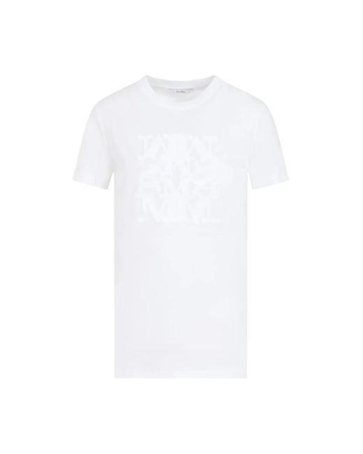 Max Mara White Taverna lurex logo t-shirt