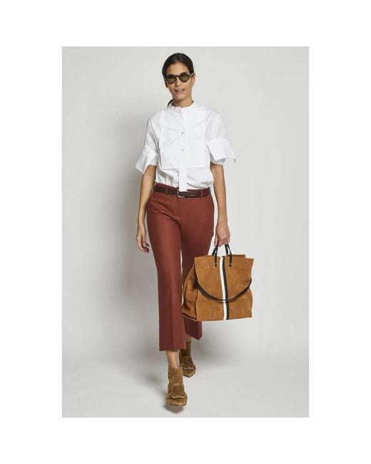 PT Torino Brown Cropped Trousers