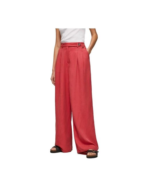 Pepe Jeans Red Wide Trousers