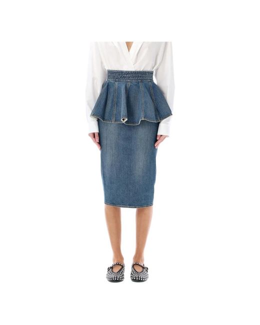 Alaïa Blue Denim Skirts