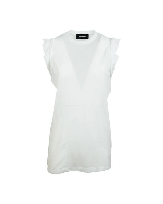DSquared² White Sleeveless Tops