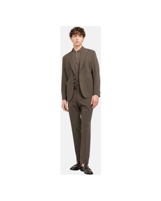 Manuel Ritz Brown Single Breasted Suits for men