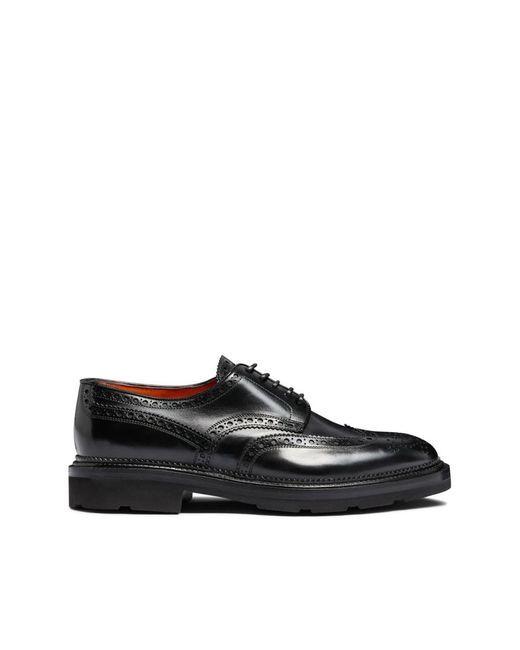 Santoni Black Laced Shoes for men