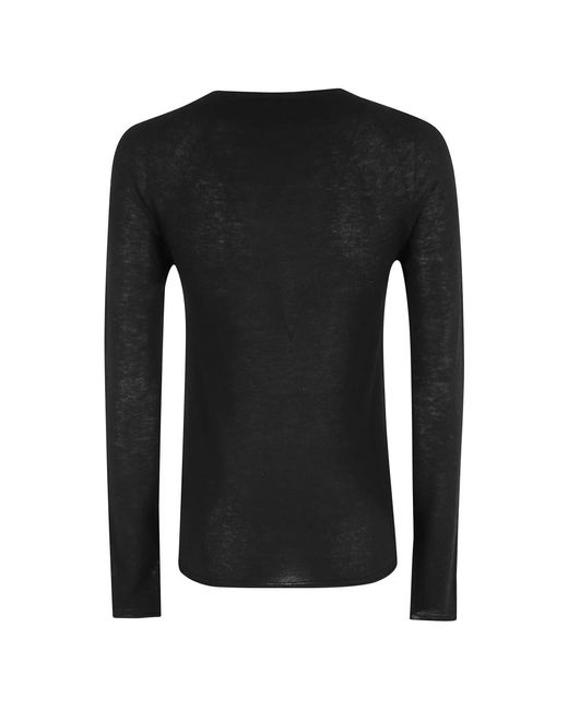Round-Neck Knitwear Roberto Collina en coloris Black