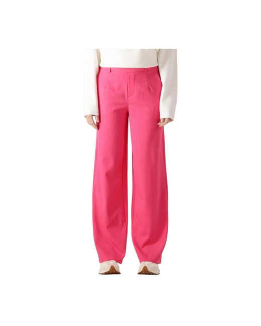Object Wide Trousers in het Pink