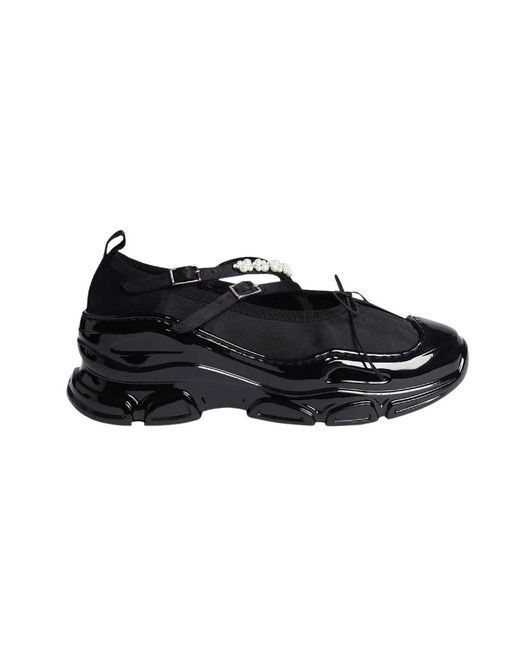 Simone Rocha Black Classic Criss Cross Tracker Sneakers