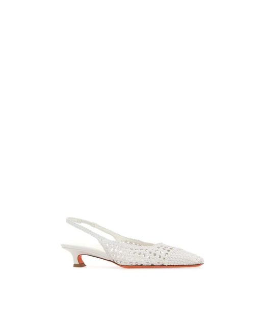 Santoni White Pumps