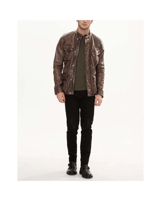 Belstaff Brown Leather Jackets for men