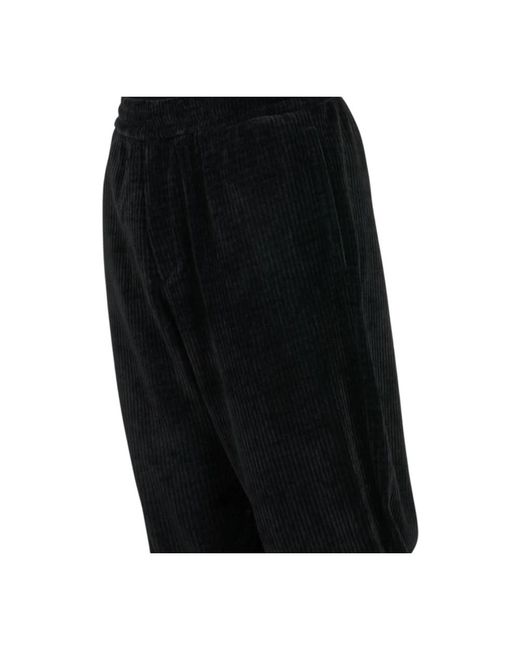 Armani Broeken ,Zwart ,Katoen Velvet Rib Joggingbroek in het Black voor heren