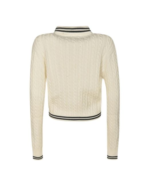 Alessandra Rich Natural Round-Neck Knitwear
