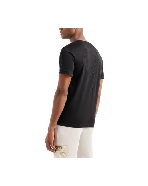 EA7 Minimalistisches t-shirt mit kurzen ärmeln in Black für Herren