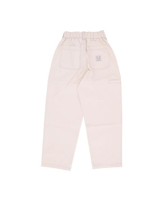 USUAL Broeken ,Katoen Lichtgewicht Katoenen Broek Met Contraststiksels in het Pink voor heren
