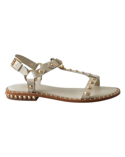 Ash Schoenen ,Leer Moderne Gladiator Sandaal in het Metallic