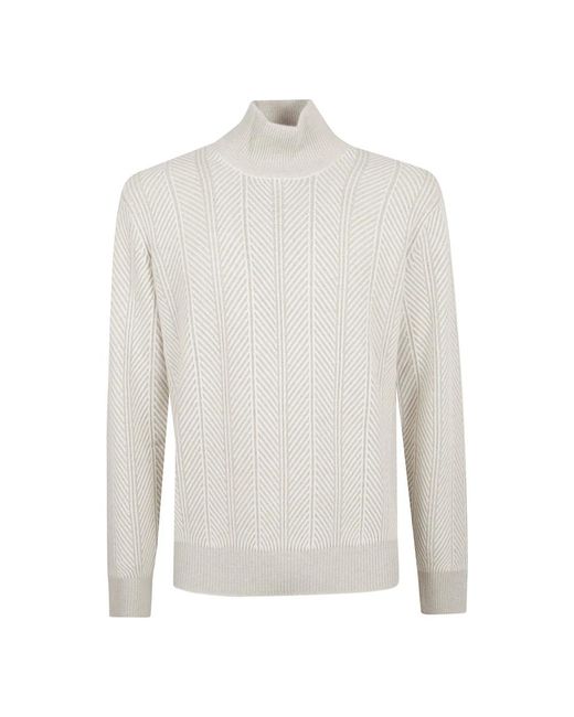 Brunello Cucinelli White Cashmere Knitwear for men