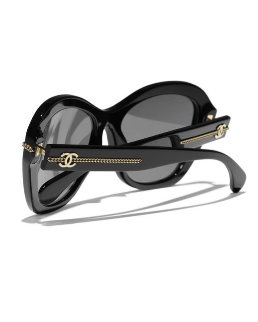 Chanel Black Ikonoische sonnenbrille - einheitliche gläser