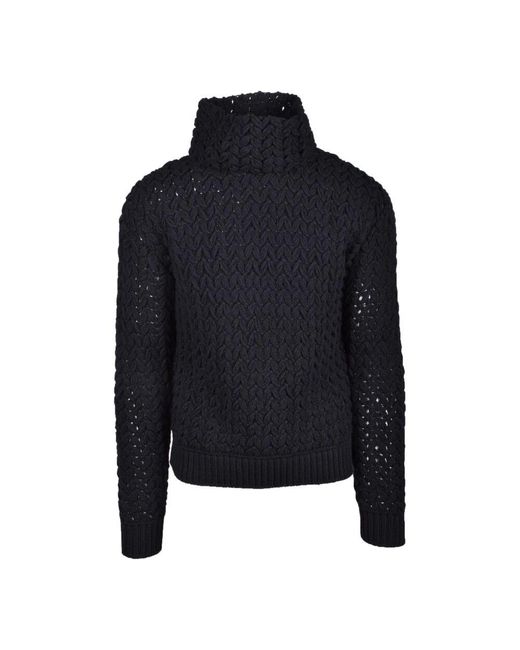 Valentino Handgefertigter Strickpullover in Blue für Herren