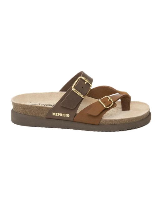 Mephisto Brown Flip Flops