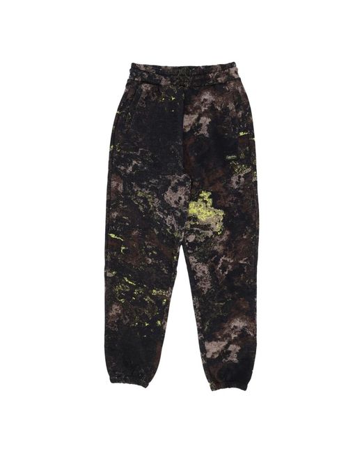 DOLLY NOIRE Broeken ,Veelkleurig ,Katoen Donkere Camo Chemische Trainingsbroeken Elastische Taille in het Black voor heren