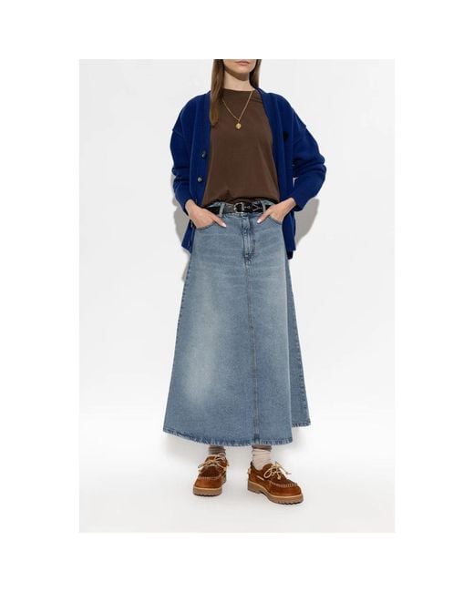 AMI Blauwe Denim Rok in het Blue