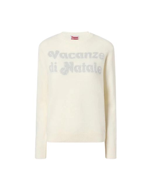 Mc2 Saint Barth White Round-Neck Knitwear